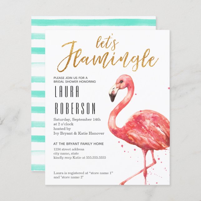 Lámina Invitación a la ducha de novias caseras (Anverso / Reverso)
