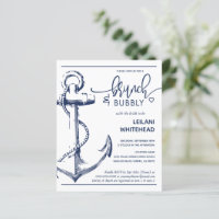 Invitación a la ducha de novias con ancla náutica 