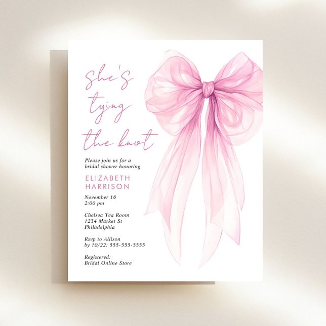 Lámina Invitación a la ducha de novias con Coquette Bow R (Subido por el creador)