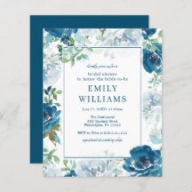 Invitación a la ducha de novias con florecimiento