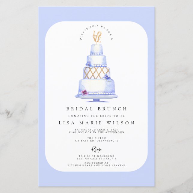 Lámina Invitación a la ducha de novias de Boda de presupu (Anverso)