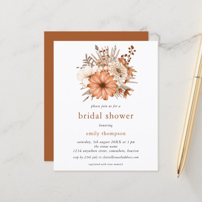 Lámina Invitación a la ducha de novias de Budget Otumn Fl (Anverso/Reverso In Situ)