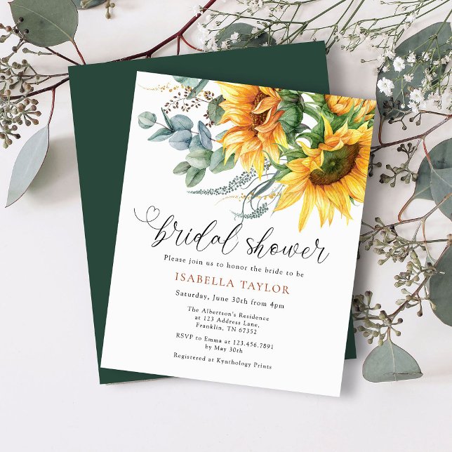 Lámina Invitación a la ducha de novias de girasol rústico (Subido por el creador)