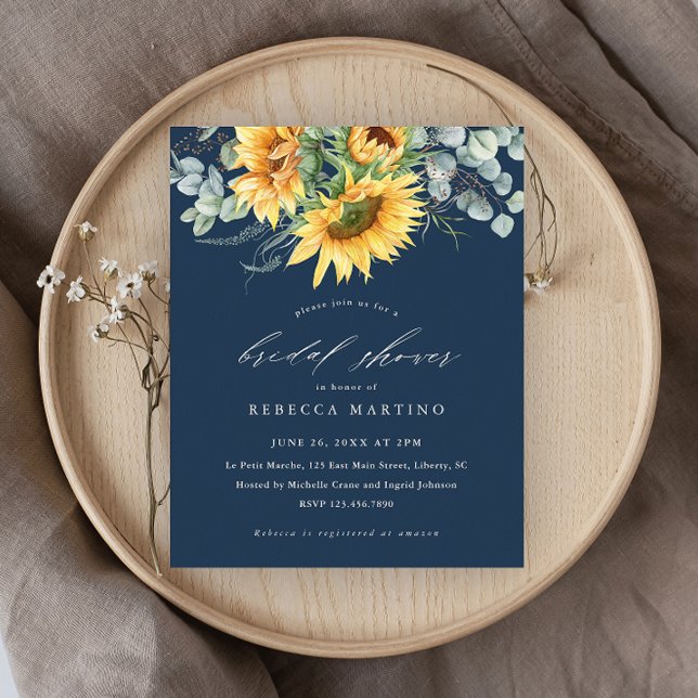 Lámina Invitación a la ducha de novias de girasol rústico (Subido por el creador)