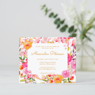 Lámina Invitación a la ducha de novias de Naranja rosado 