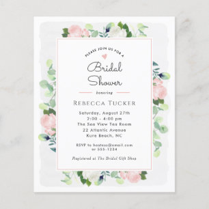 Lámina Invitación a la ducha de novias de Rubor rosa Rose