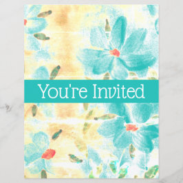 Lámina Invitación A La Ducha De Novias En Verde azulado