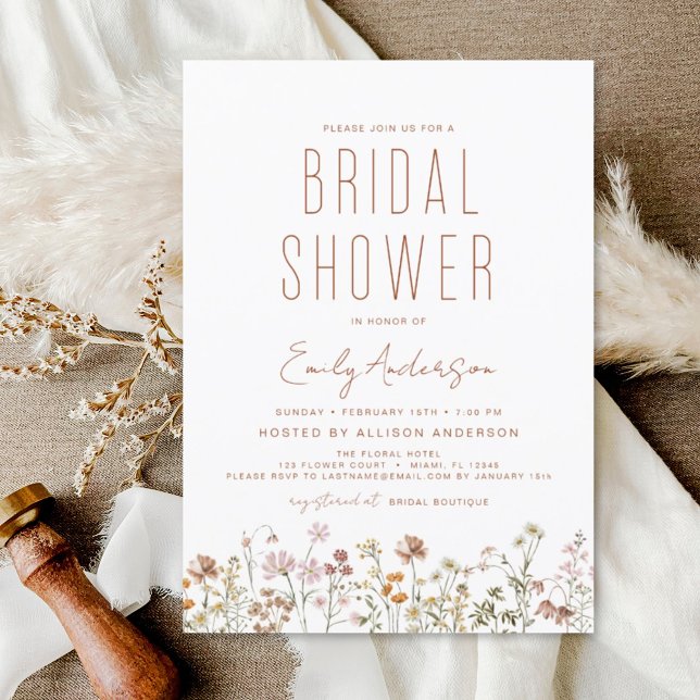 Lámina Invitación a la ducha de novias entre flores silve (Subido por el creador)