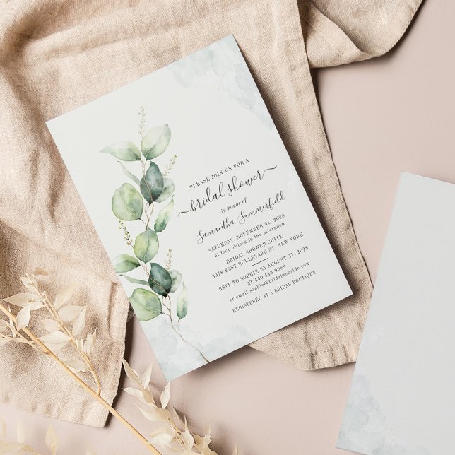 Lámina Invitación a la ducha de novias Eucalyptus Elegant (Subido por el creador)
