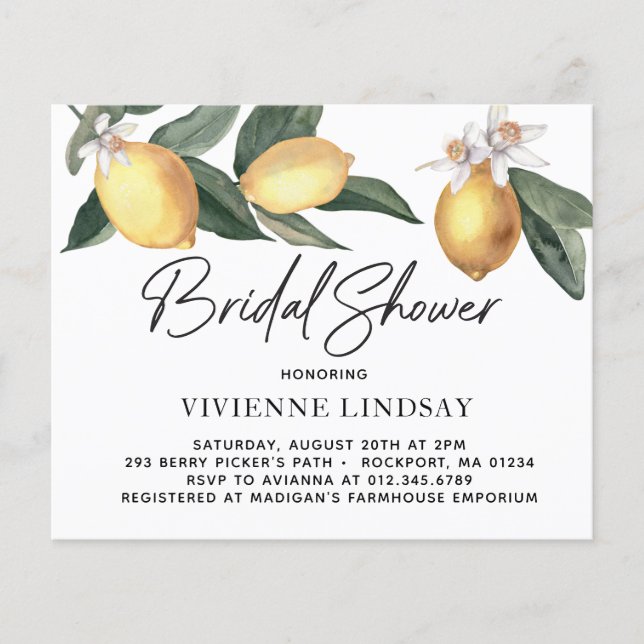 Lámina Invitación a la ducha de novias para la vegetación (Anverso)