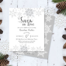 Invitación a la ducha de novias para ver nevadas e