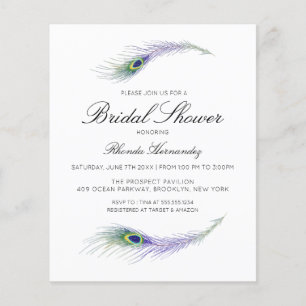 Lámina Invitación a la ducha de novias Purple Peacock