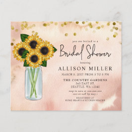 Lámina Invitación a la ducha de novias Rustic Sunflowers 