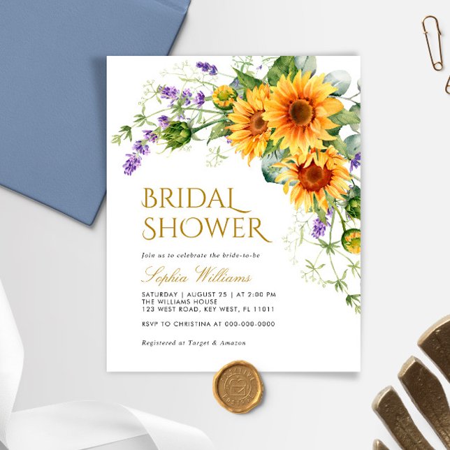 Lámina Invitación a la ducha de novias Rustic Sunflowers  (Subido por el creador)