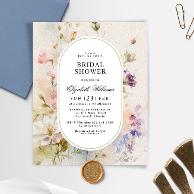 Lámina Invitación a la ducha de novias rustica de flores  (Subido por el creador)