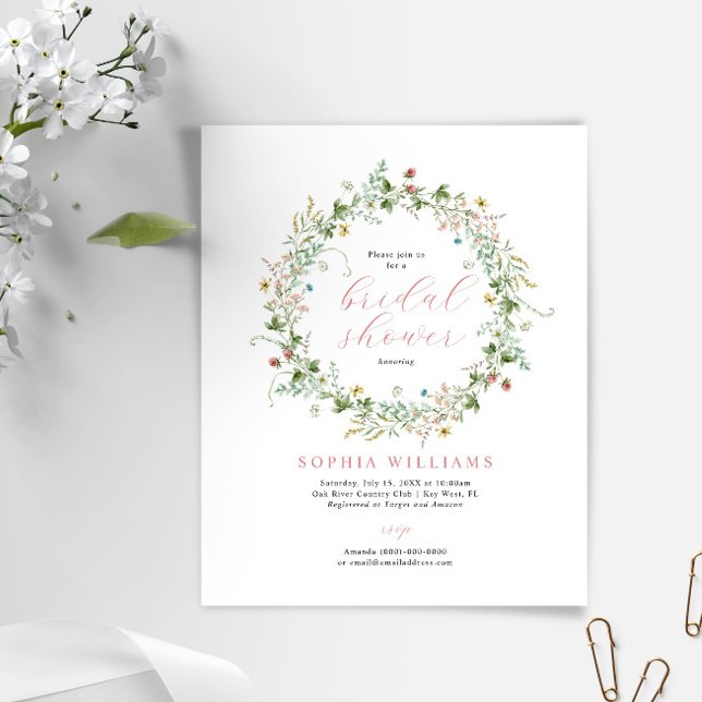 Lámina Invitación a la ducha de novias rustica de flores  (Subido por el creador)
