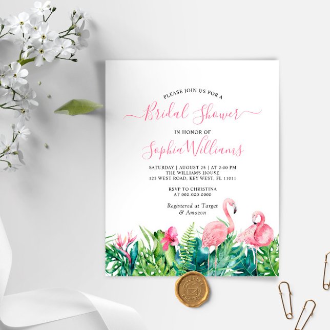 Lámina Invitación a la ducha de novias tropicales de los  (Subido por el creador)