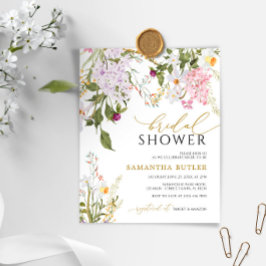 Lámina Invitación a la ducha de novias Wilflowers para el