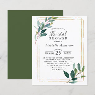 Lámina Invitación a la ducha de oro Eucaliptus Gold Brida
