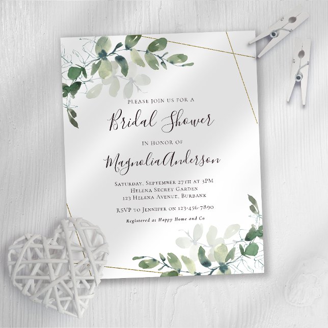 Lámina Invitación a la ducha de oro Eucalyptus Gold Brida (Subido por el creador)