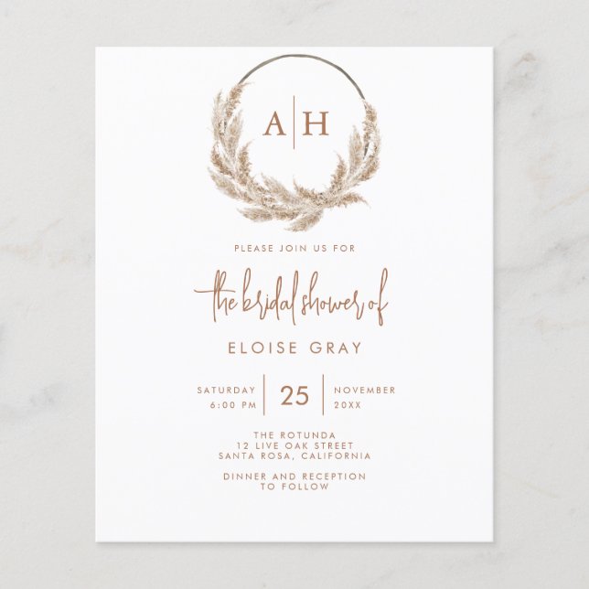 Lámina Invitación a la ducha nupcial (Anverso)