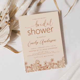 Lámina Invitación a la ducha nupcial con flores silvestre