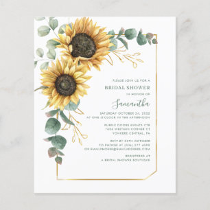 Lámina Invitación a la ducha nupcial de Eucalyptus Sunflo