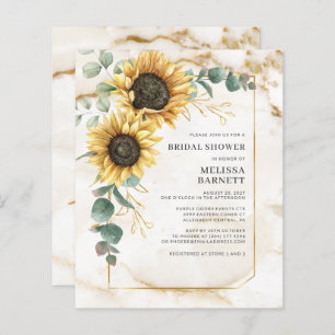 Lámina Invitación a la ducha nupcial de Sunflower Eucalyp