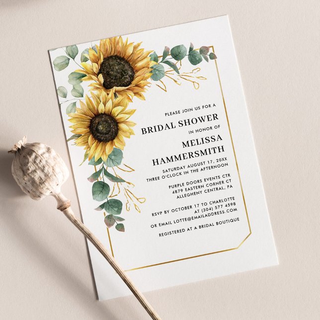 Lámina Invitación a la ducha nupcial de Sunflower Eucalyp (Subido por el creador)