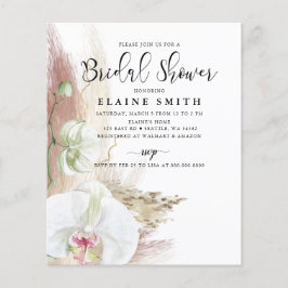 Lámina Invitación a la ducha nupcial orquídea Boho Pampas
