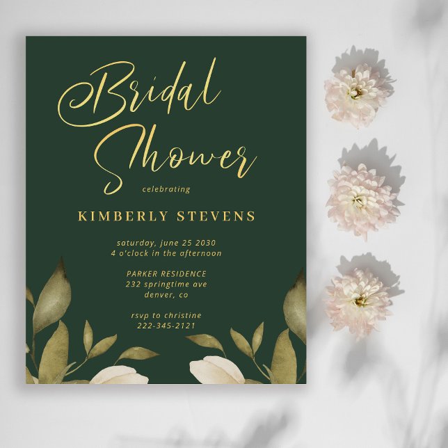 Lámina Invitación a la ducha verde de oro del presupuesto (Subido por el creador)