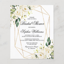 Lámina Invitación a la ducha verde y rosa blanca del pres