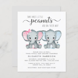 Lámina Invitación a la ducha virtual del elefante bebé ni