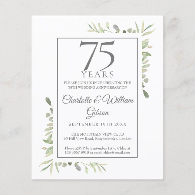 Lámina Invitación a la ecologización del 75º aniversario  (Anverso)