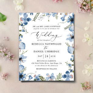 Lámina Invitación a la elegante boda azul del Boho de pre