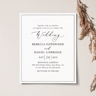 Lámina Invitación a la elegante boda blanca y negra del p