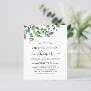 Lámina Invitación a la energía verde de la ducha de novia