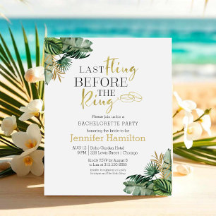 Lámina Invitación a la Fiesta de Bachelorette Tropical Wa