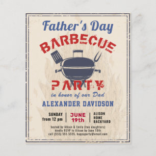 Lámina Invitación a la fiesta de barbacoa del Día del Pad