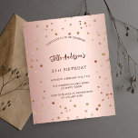Lámina Invitación a la fiesta de bienvenida de las estrel<br><div class="desc">Para una elegante fiesta de cumpleaños número 21 (o cualquier edad). Fondo subió de gradiente dorado. Decorado con estrellas. Personalice y agregue un nombre,  detalles del fiesta. El nombre se escribe con un guión de estilo con letras a mano. 1 hoja = 1 borde impreso de invitación al borde.</div>