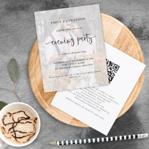 Lámina Invitación a la fiesta de Boda QR de la foto del p