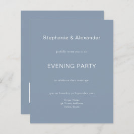 Lámina Invitación a la fiesta de casamiento QR azul con u