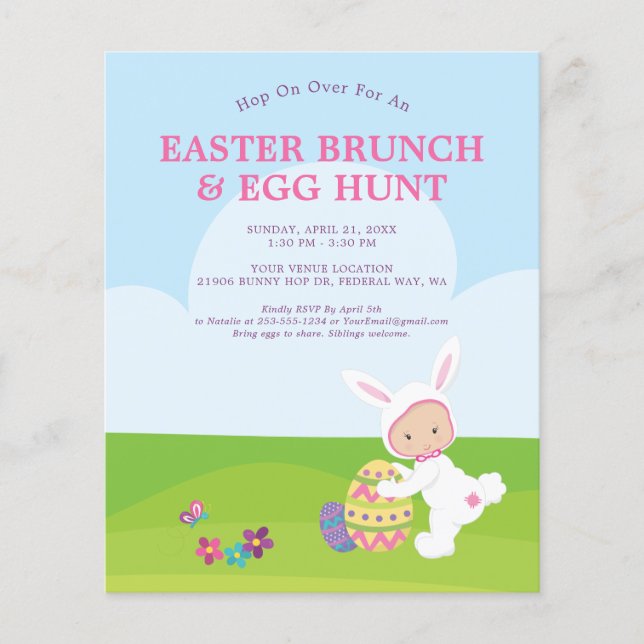 Lámina Invitación a la fiesta de caza de huevos de Brunch (Anverso)