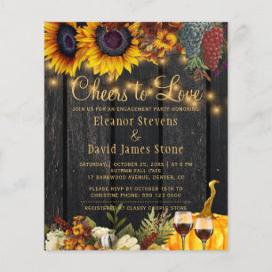 Lámina Invitación a la fiesta de compromiso Cheers to Lov
