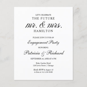Lámina Invitación a la fiesta de compromiso de futuros es