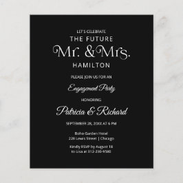 Lámina Invitación a la fiesta de compromiso del futuro Sr