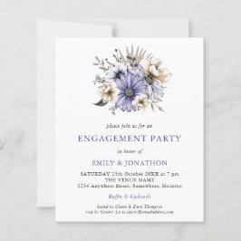 Lámina Invitación a la fiesta de compromiso floral de cre