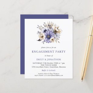 Lámina Invitación a la fiesta de compromiso floral de cre