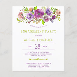 Lámina Invitación a la fiesta de compromiso floral rústic