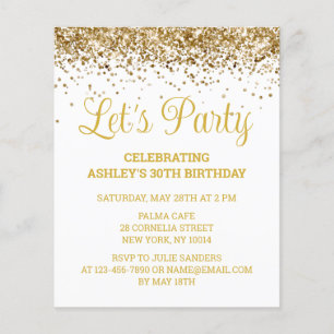 Lámina Invitación a la fiesta de cumpleaños 30 de Budget 